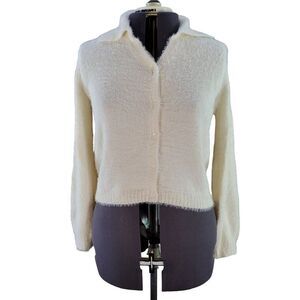 Wild Fable Cream Fuzzy Button-Front Cardigan Sz 2X